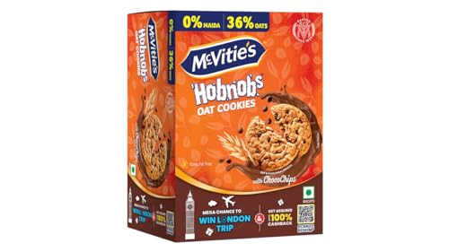 Mcvities Hobnobs Oat Cookies with Chocochips - 0% Maida, 36% oat, Crunchy & Wholemeal, Trans Fat Free, 153.8 gm (B0CFXMW3NQ) Amazon Price History, Amazon Price Tracker