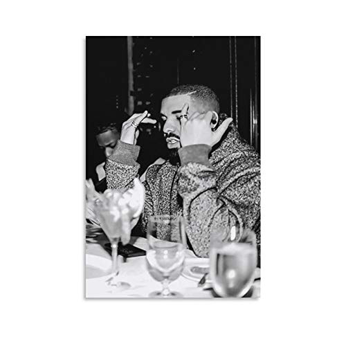 AWJT Drake Black and White Canvas Art Poster and Wall Art Picture Print Modern Family Bedroom Decor Posters 20×30inch(50×75cm)