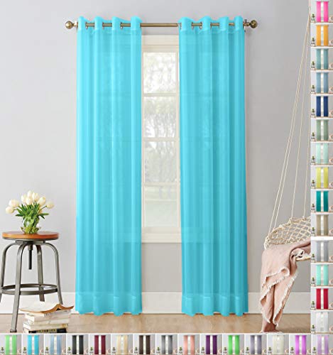 Megachest pair of sheer voile RING top (angel blue, 56" wideX36 drop(W142cmXH91.5cm)), W 56" x L 36" (2 Panels)
