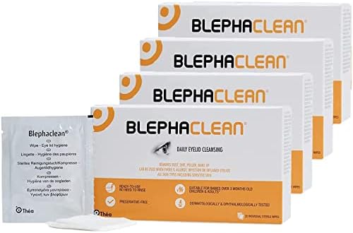 80 Blephaclean Sterile Daily Eyelid Wipes for Blepharitis | Cleaning Hygienic Moisturising Eyelid Wipes for Sensitive Skin, 20 Wipes x 4 Pack (80 Wipes)