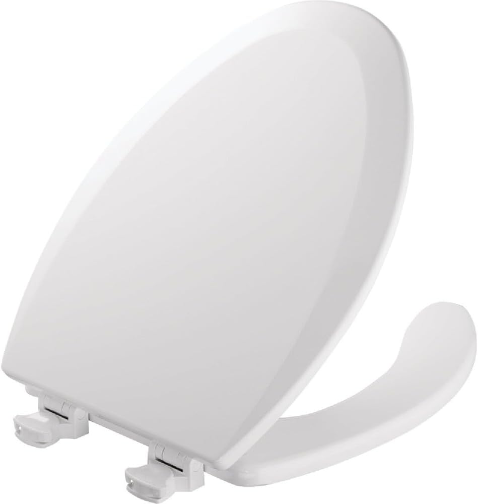 Mayfair 1440EC 000 Open Front Molded Wood Toilet Seat, Elongated, White