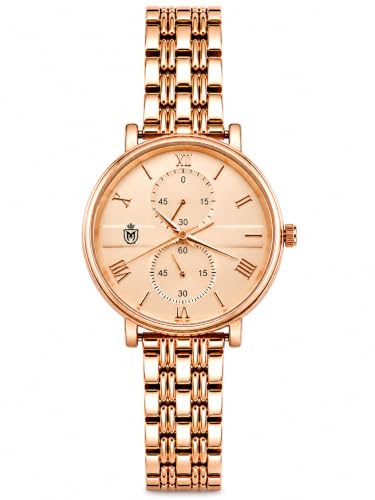 Image of MOOVER Women's Analog Quartz Watch with Stainless Steel Strap