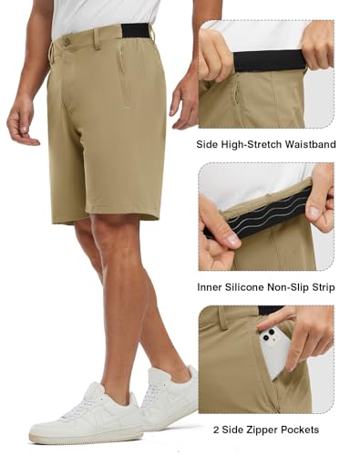 Image of TBMPOY Men's 9 inch Golf Shorts Stretch Quick Dry Dress Casual Shorts