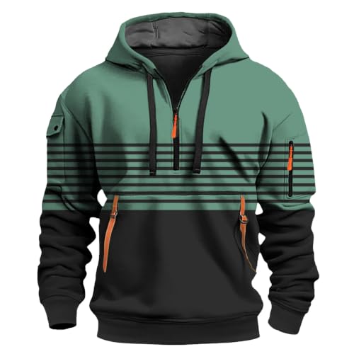 Sudadera anti UV hombre con capucha de manga larga verde talla XL 3D 3