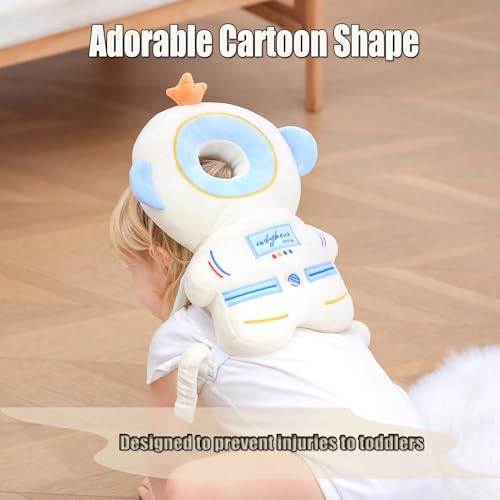Image of Baby Head Protector Backpack with 3 Knee Pads for Walking,Astronauts | Soft Cotton,Comfortable and Breathable,Adjustable Plush Straps,Head Protection for Baby Walking and Crawling