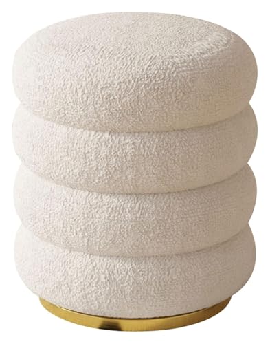 Tabouret de coiffeuse rembourré et confortable à base dorée chic