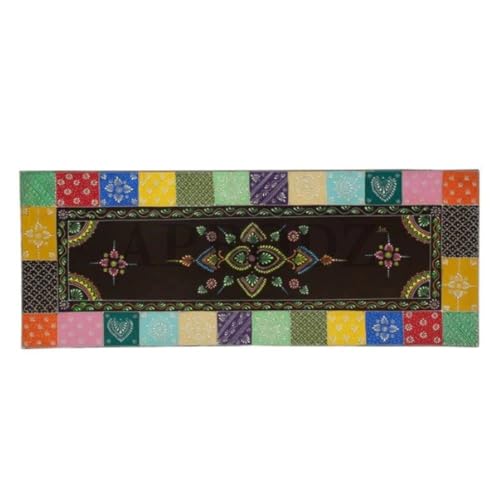 Image of APRODZ Wooden Handpainted Chest of Drawer Cabinet for Storage for Living Room (Multicolor)