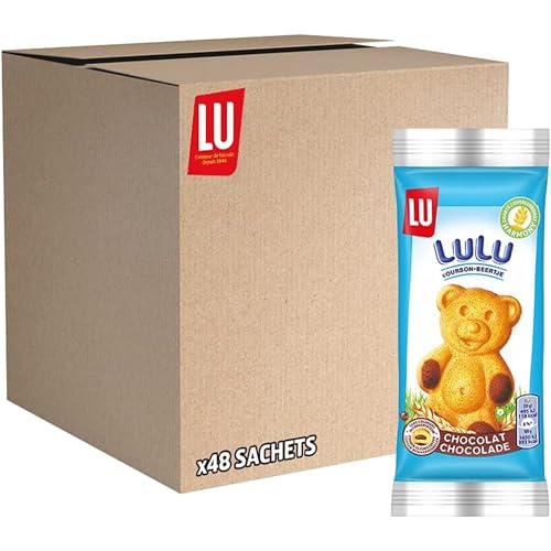 LU - LULU L'Ourson Chocolat - Gâteau Moelleux et Gourmand au Chocolat au Lait - Fabriqués en France - Lot de Biscuits Individuels - Idéal pour le Goûter...