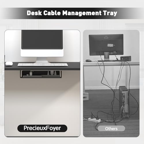 Image of Dual Motor Standing Desk Frame, Electric Adjustable Legs with 265 lbs Weight Capacity, for Max 42″ x 71″ Desktop, with Cable Management Tray, 2pcs Headphone Hook, for Home Office