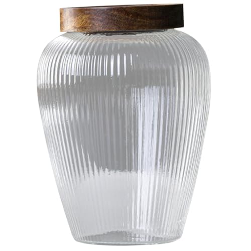 TEMPNAP 日式透明ガラス密封ジャー 茶葉コーヒー豆保存容器 蓋付き食品キャニスター ナッツ乾燥果実保存用 容器キッチン整理に適用