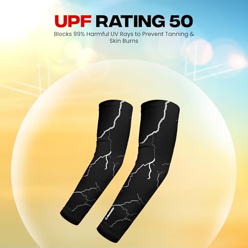 Image of Autofy Active-Fit 240 GSM Printed Outdoor Indoor Use Unisex Arm Sleeves with UV Tan Protection & Compression Cooling Effect for Men Women Kids