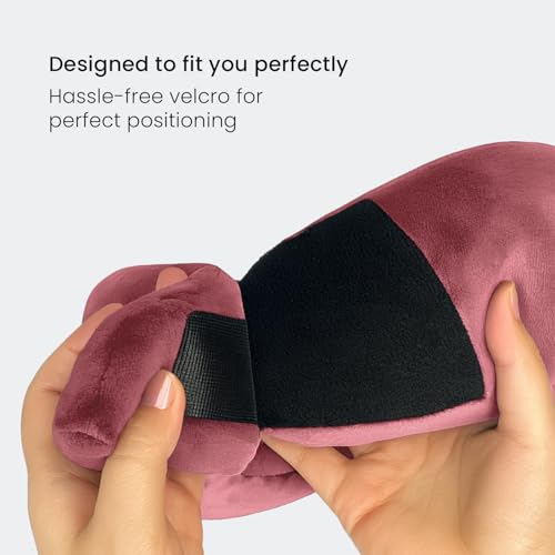 Image of Sassoon | Neck Pillow for Travelling |Memory Foam Travel Neck Pillow | with Adjustable Velcro Strap | Perfect for Airplane, Car, Train, Bus Travel with Cover & Machine Washable - Pink, Standard Size