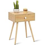 【Hochwertiges Material】 Der Nachttisch ist aus hoch qualifizierten MDF-Platten hergestellt, haltbar und langlebig.