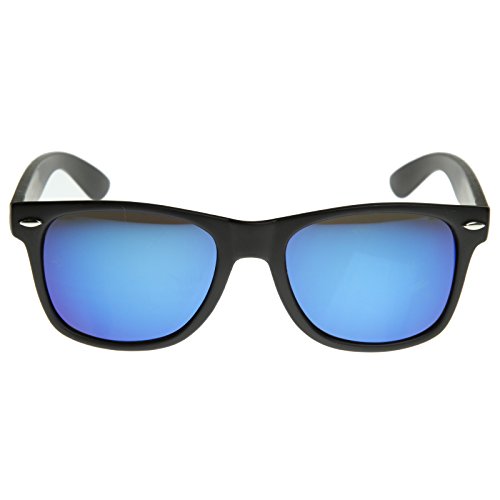 zeroUV Flat Matte Reflective Flash Color Lens Large Horn Rimmed Style Sunglasses 80252