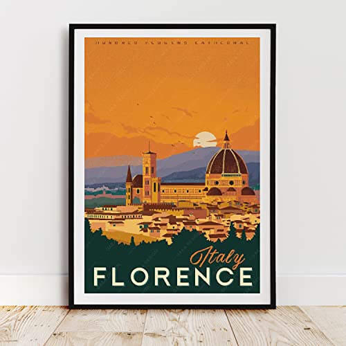Gaeaverse Italy Florence Basilica Di Santa Maria Del Fiore City Landscape Travel Posters Vintage Room Decor Aesthetic Canvas Paintings For Bedroom Wall Art Home Decoration (20X28 Inch) #TOP2