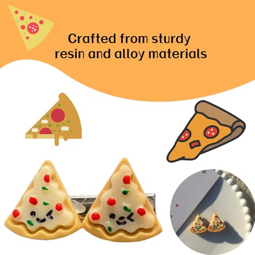 Clips para cabello diseño pizza 3 piezas miniatura 3