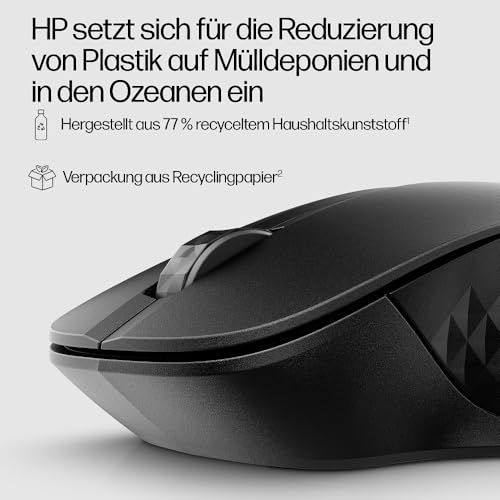 HP 430 Wireless-Maus | Wireless-Verbindung mit 2,4 GHz & Bluetooth 5.2 | USB Dongle | 4.000 dpi | 4 Tasten | für bis zu 2 Geräte | Schwarz | inkl. 1 x AA Batterie | Lebensdauer bis zu 24 Monaten 6