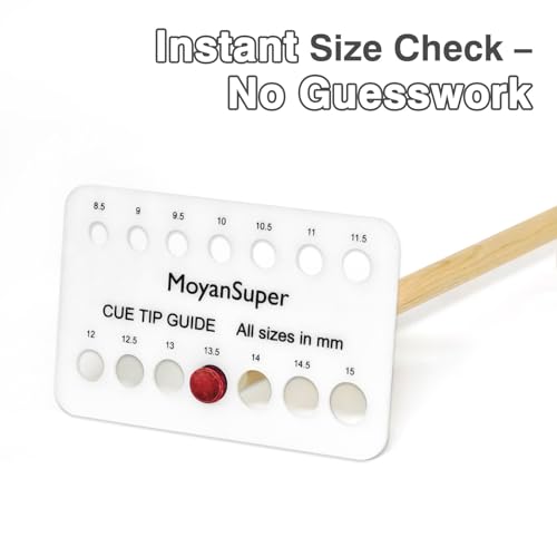 MoyanSuper Cue Tip Gauge for Billiards, Measures 8.5mm–15mm Plastic Cue Tip Sizer for Pool, Snooker, Break Cues Lightweight & Compact (5.1" x 3.3", 28g) by MoyanSuper - Image 3