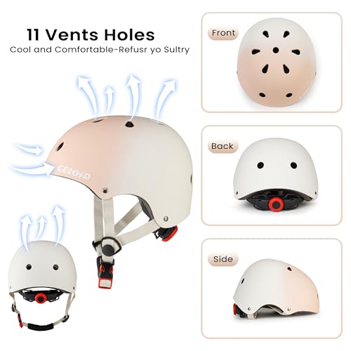 Image of Kids Bike Helmet,Toddler Skateboard Helmets for Ages 2-3-5-8-14 Years Boys Girls，Adjustable Multi-Sport Bicycle Skateboarding Football Roller Skating Scooter Rollerblade Balance Bike Helmet