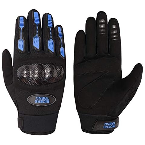 Riders Trend Men's 10010107 Cross Country/Motocross with Kevlar Hard Knuckles Racing Cycling Gloves, Black/Royal Blue, Large Cover