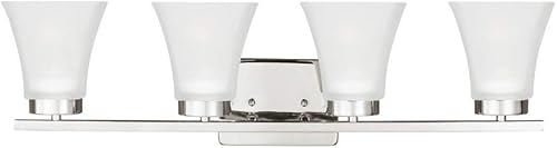 Miniatura 4 de Sea Gull Lighting 4411603-962 Bayfield - Luces estilo tocador de baño, acabado de níquel cepillado