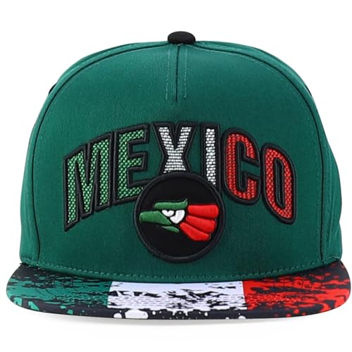 Image of Hecho En Mexico Eagle 3D Embroidered Flat Bill Snapback Cap