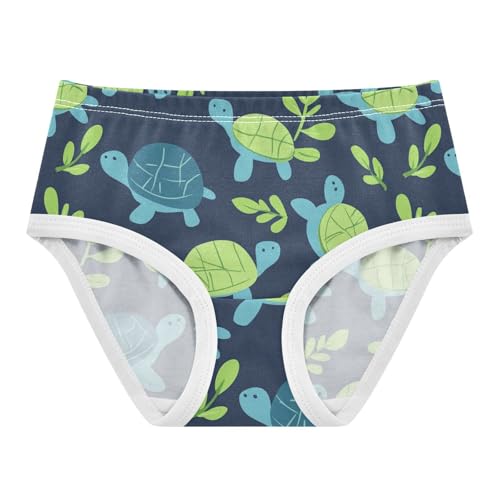 Wusikd Cute Turtle Girls' Underwear Cotton Blue Girls Briefs Soft Toddler Underwear 2T