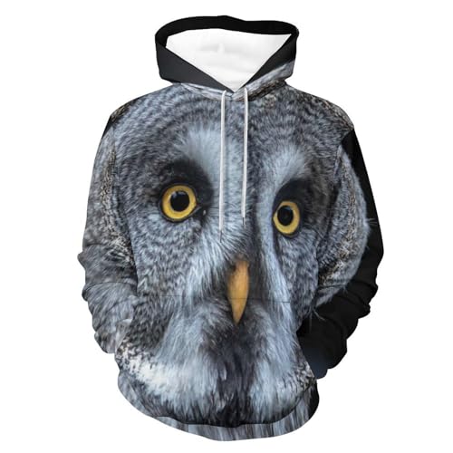 Sweatshirt Pull Hibou Coupe Unisexe à Manche Longue Sweat à Capuche Ample Taille 2XL