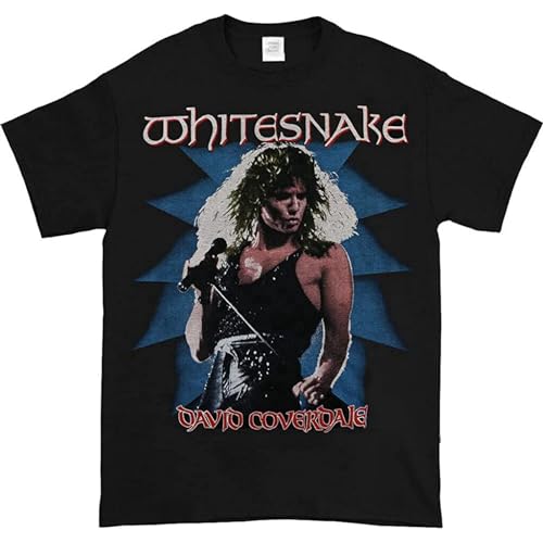 1987 Whitesnake Tour Vintage Whitesnake David Coverdale T-Shirt Black Mens tee Unisex Shirt S
