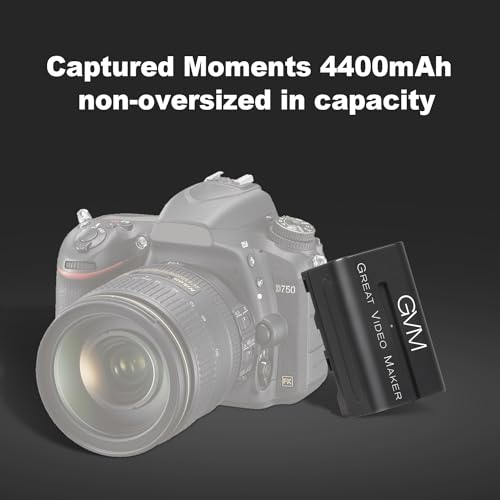 Image of GVM 2 Packs NP-F750 Replacement Batteries 7.2V 4400mAh with Dual Travel Chargers, Compatible with NP-F550 /570 /750 /770 /960 /970 /DCR /DSR /HDR /FDR /HVR /HVL Camera Camcorder LED Video Light Slider Monitor