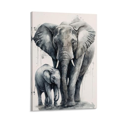 Mama elephant poster toile symbole d'amour pour votre maison