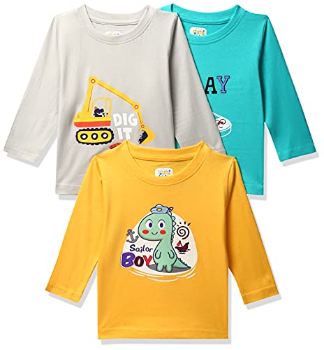 Image of MINITATU Baby-Boy's Animal Print Regular Fit T-Shirt