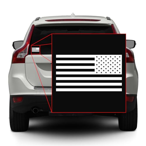 Image of American US Flag [Pick Color /Size] Vinyl Decal Sticker for Laptop /Car /Truck /Window /Bumper (Reversed 7.5in x 4.2in [3-Pack], Gloss White)