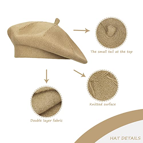 Image of Klong Women Wool Beret Hat French Style Solid Color