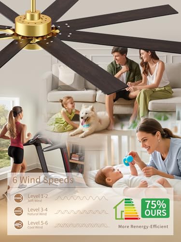 Image of LANMEL Ceiling Fan with Light, Modern Flush Mount Low Profile with Remote Control, Reversible, 3CCT Dimmable, Quiet,LED for Bedroom, Living Room, Indoor /Outdoor Patio Use 72 Inch Gold & Black