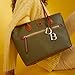 Dooney & Bourke Large Tote Bags for Women, Pebble Grain Leather Tote Bag with Zipper and Long Shoulder Straps - Black