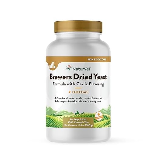NaturVet – Brewer’s Dried Yeast Formula with Garlic Flavoring – Plus Omegas | Rich in Omega-3, 6 & 9 Fatty Acids | Fortified with B1, B2, Niacin & Vitamin C | for Dogs & Cats | 1000 Chewable Tablets
