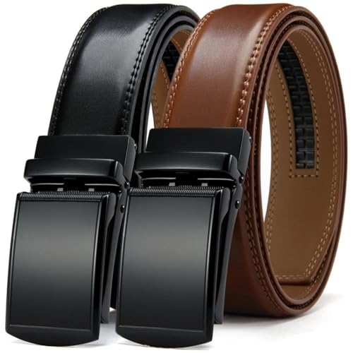 YTR6TW Mens Leather Belt Casual Fashion Trendy Automatic Buckle Ratchet Belts Men's Pants Waistband Belt2