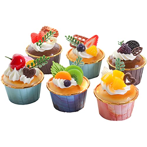 Faux cupcakes pour decoration permanente de vitrine de boulangerie