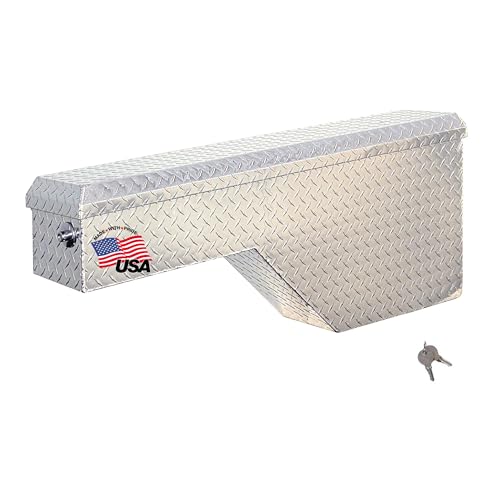 Buyers Products 1711205 Alumnum Diamond Tread Wheel Well Truck Tool Box, 47 x 19 x 10 Inch, Made in The USA, Deep Storage Truck Box for Storage & Organization, Durable Contractor Job Box