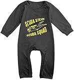 Scuba Steve Scuba Squad - Long Sleeve Baby Coverall Infant Romper Jumpsuit Black