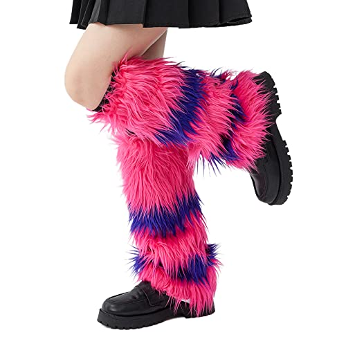 Muineobuka Women Girls Japanese Lolita Leg Warmers Harajuku Gothic Knit Long Socks Winter Goth Boot Gaiters Clubwear