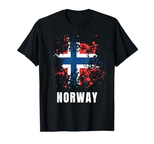 Noruega Retro Vintage Acuarelas Deporte Bandera Noruega Camiseta