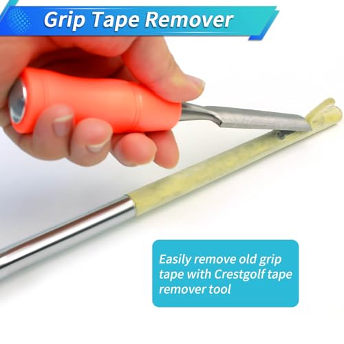 CRESTGOLF Golf Grip Kits for Regripping Golf Clubs- All-in-One 13 PCS Golf Grip Tape (5cm*25cm), Solvent, Grip Tape Remover,Hook Blade & Rubber Vise Clamp | Pro Regripping Tools Secure Replacement - Image 5