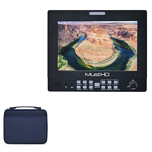 BoxWave Case Compatible with MustHD M703S - Hard Shell Briefcase, Slim Messenger Bag Briefcase Cover Side Pockets - Navy