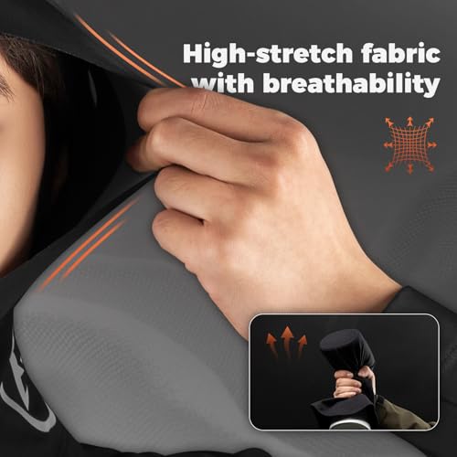 Rockbros Balaclava Mask Cold Weather Motorcycle Helmet Liner Skull Cap Thermal Neck Gaiter Breathable Winter Scarf Mask Cycling Skiing Black thumb #2