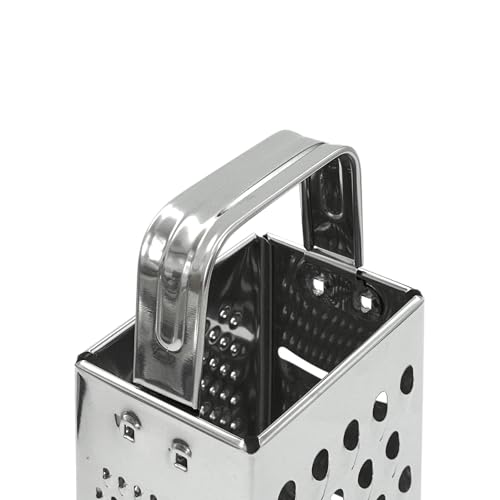 Fackelmann 4 Sided Universal Grater, Box Grater, Stainless Steel, 23.5x10.5x8cm, Silver, Grater (Silver) - Image 3