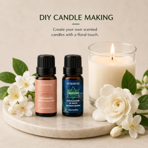 Image of BURIBURI Gardenia Jasmine Essential Oil Set for Custom Perfume & Diffusers