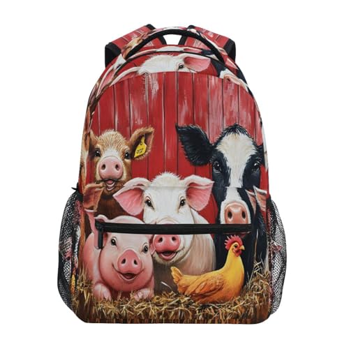 Backpack Animal Farm Board for School Boys Girls Laptop Travel Backpack Book Bag Daypack 11.4 ×16 In S