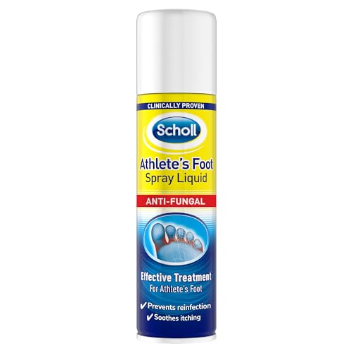 Scholl Athletes Foot Spray 150ml - Antifungal Treatment Clinically Proven with Tolnaftate Fast-Acting Spray for Athletes Foot Relief Eliminates Fungus Soothes Itching & Burning (Pack of 1)